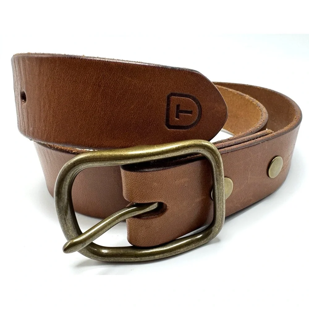 Tecovas Genuine Brown Leather Belt Western Classic 5 Hole Mens 32 Made in USA